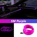 Bande lumineuse LED néon EL de 5 m pour intérieur de voiture – Éclairage d'ambiance flexible USB pour décoration automobile