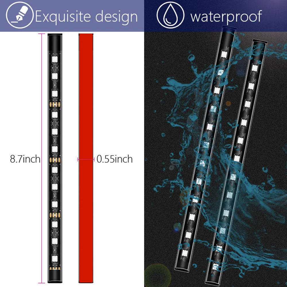Kit de bandes lumineuses LED d’ambiance intérieure pour voiture 24 LED – Éclairage de pieds USB 5V – Lampe néon décorative d’atmosphère pour véhicule – Accessoire automobile